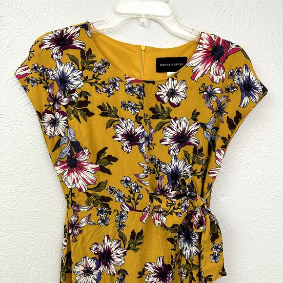 Donna Morgan Yellow Floral Asymmetrical Dress - Picture 4 of 13